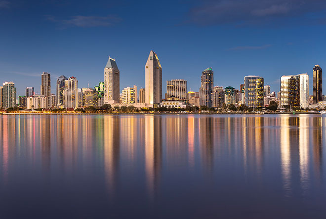 Downtown San Diego and water