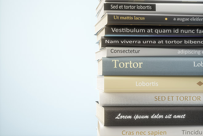 Closeup of law books in a library