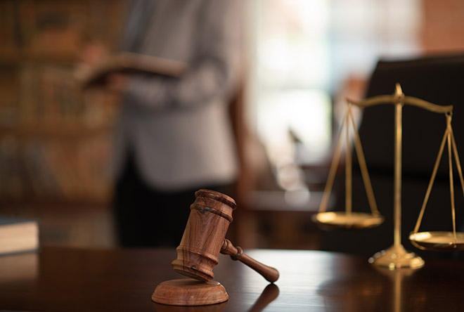 justice gavel on a desk