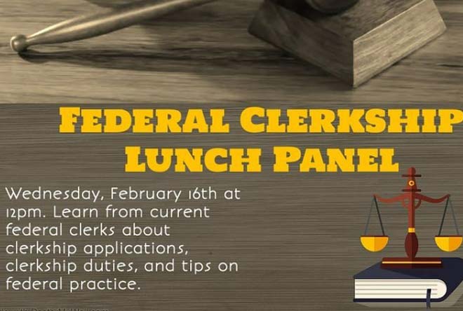 Flyer of federal clerkship panel