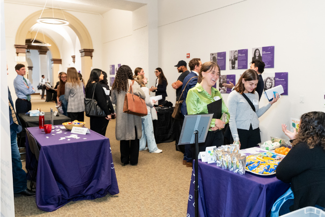 Small to Mid-Size Firm Expo attendees connect with employers at their booth