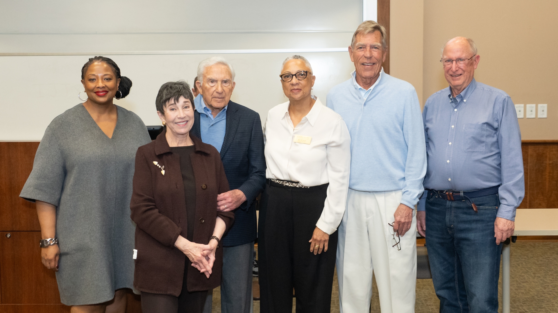 Deborah Archer, Elaine Galinson, Herb Solomon, Sean Scott, Rick Gattis, and Jeff Lewin pose for a group photo.