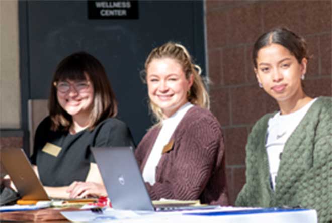 community law project interns  at a clinic