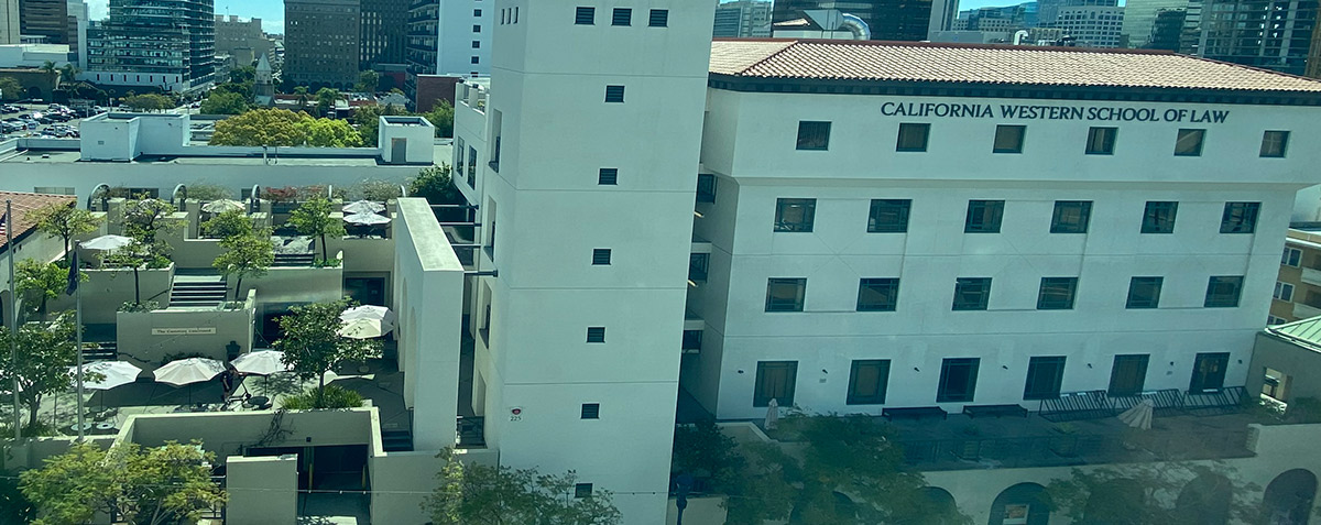 exterior aerial view of the California Western administration building