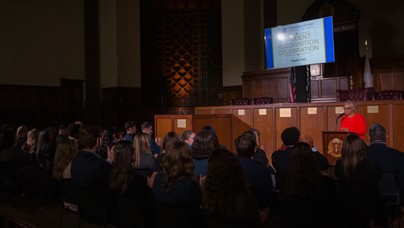 President and Dean Sean M. Scott concludes the Spring 2025 Student Recognition Celebration