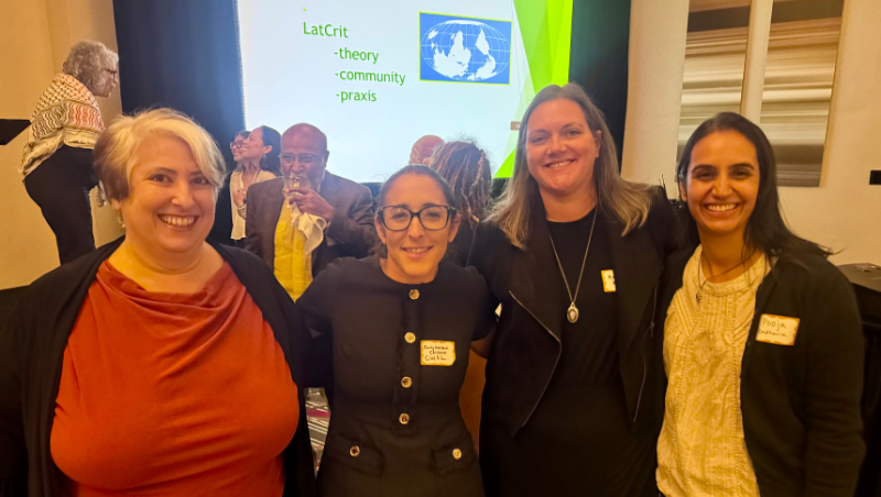 Professors Nancy Marcus, Emily Behzadi Cárdenas, Amy Kimpel, and Pooja Dadhania at LatCrit (left to right).