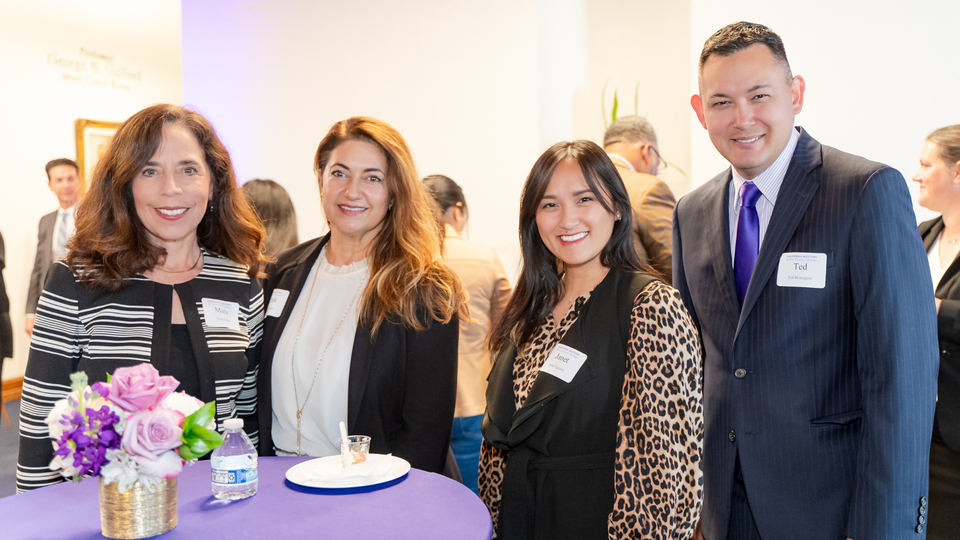 Mara Elliott, former City Attorney, Mikhak Ghorban, Past President Lawyers Club, 2023–2024, 2L, Janet Nguyen and Ted Holmquist