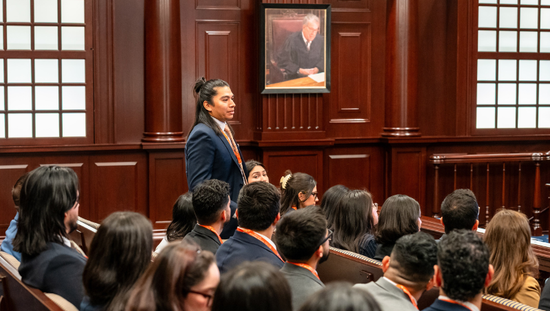 2L Justin "Richard" Cabral at the U.S. Court of Appeals for the Federal Circuit as part of the Hispanic National Bar Association's Intellectual Property Law Institute (IPLI). 