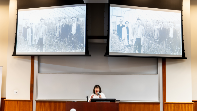 Dr. Korematsu presents historical photos