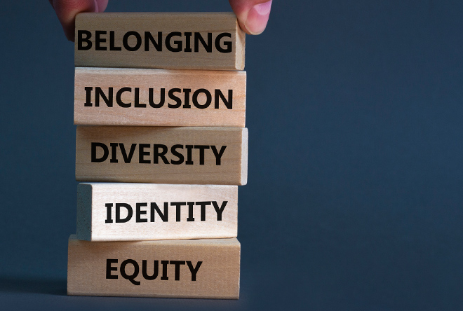blocks with diversity equity inclusion equality stacked