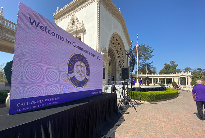 Large screen at commencement